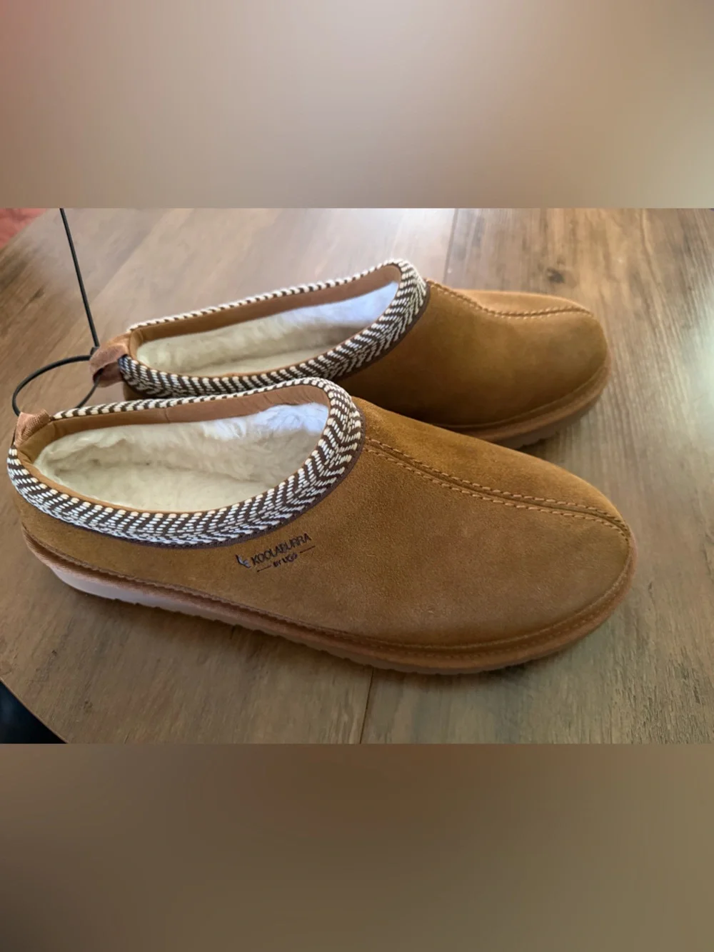 Koolaburra Tan Suede Slip-On Shearling-Lined Loafers